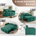 thumbnail image 5 of ShiKeyi 3 in 1 Convertible Sleeper Futon Sofa Bed, 55" Pull Out Sofa Bed with Storage Pocket/Side Pocket/2 Pillows for Living Room, Green, 5 of 6