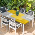 thumbnail image 2 of Yellow Abstract Table Cloths for 6 Foot Rectangle Tables, Grey Geometric Oil Painting Vintage Gradient Patio Waterproof Elastic Fitted Tablecloths, Washable Rectangular Table Cover for Camping, 2 of 8
