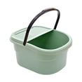thumbnail image 4 of Lavabo para baño de pies, bañera de para pies, portátil, de 12 l, con soporte para teléfono de 30 cm de altura, para hotel, para ver la te verde, 4 of 8