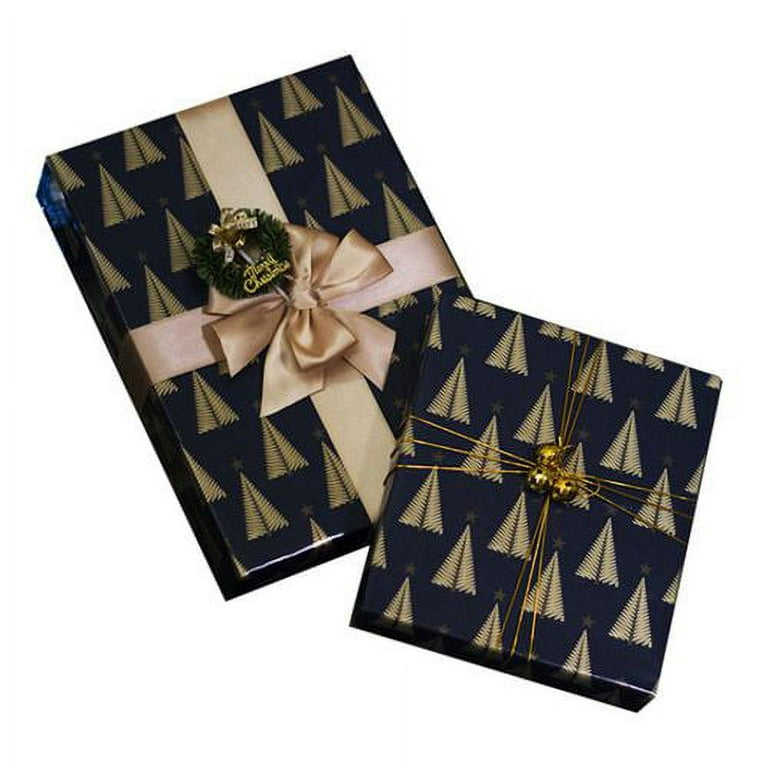 PWFE Christmas Wrapping Paper Roll Xmas Gift Packaging Paper Gold