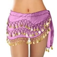 thumbnail image 2 of Belly Dance Hip Scarf, Belly Dance Skirt Chiffon Belly Dance Belt with 128 Gold Coins Belly Dancing Skirts Wrap For Performances And Parties, 2 of 6
