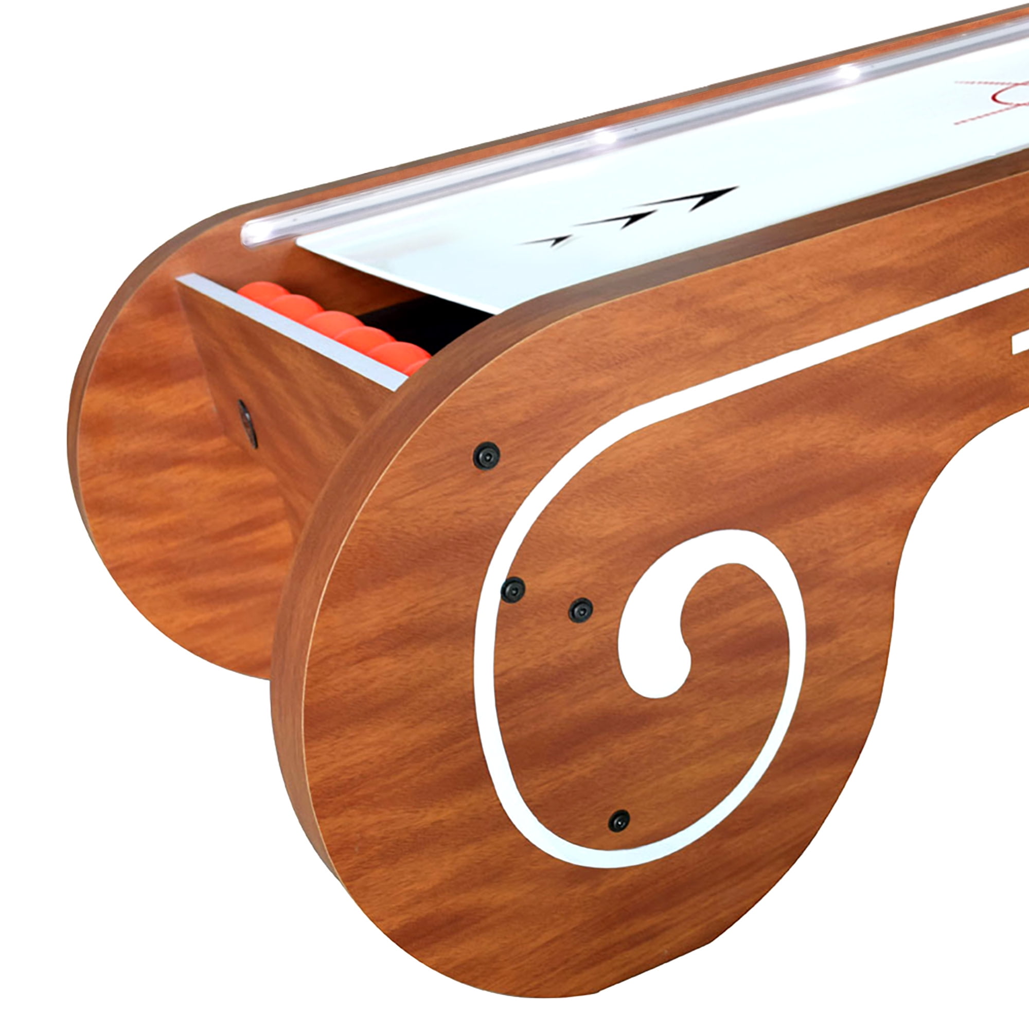 Hathaway Boardwalk 8-ft Arcade Ball Table for Family Game Rooms with LED Track Lighting, Scratch-Resistant Playfield