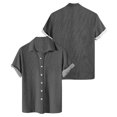 thumbnail image 1 of Men's Solid Color Button Short Sleeve Shirts Men's Casual Fashion Short Sleeve Shirts 4XL, 1 of 3