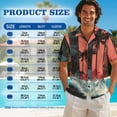 thumbnail image 4 of Psesaysky Matching Hawaiian Couple Outfit Palm Tree Sea Wave Print Mens Button Down Aloha Shirts Womens Sundress Sleeveless A Line Flowy Tank Dress,Red, 4 of 7