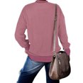 thumbnail image 4 of Samickarr Pullover Sweaters For Womens Trendy Dressy Business Casual Loose Fit Long Sleeve Plus Size Tunic Tops To Wear With Leggings Women'S Autumn Winter Solid Round-Neck Pullover Long Sleeve Tops, 4 of 5