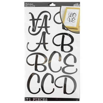 Wilton Sticko XL Black  Script Alphabet Stickers, 71 Piece