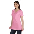 thumbnail image 3 of Inkmeso Long Length Notch Neck Top For Women Basic Cotton Tee Shirt w/ Pocket Patch Legging Top, 3 of 7