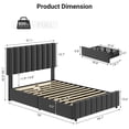 thumbnail image 3 of Kojooin Vertical Soft-Covered Plastic Drawer Bed, Adjustable Height Headboard, Large Bed Frame with Storage Space, 3 of 8