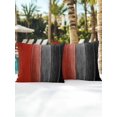 thumbnail image 5 of Outdoor Pillows Waterproof Set of 2, Red Black Ombre Patio Throw Pillows for Couch Bed Sofa with Insert, Vintage Farmhouse Wooden Decorative Travel/Reading/Camping Pillow Set 18x18 Inch, 5 of 8