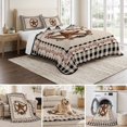 thumbnail image 6 of King Quilt Set 96''x106'', Farmhouse Lightweight Bedspread Coverlet Set with 2 Pillow Shams, Country Star Berry Plaid Lodge Grey Brown Breathable All Season Quilt Bedding for Bedroom/Guest Room, 6 of 9