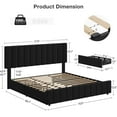 thumbnail image 6 of King Size Bed Frame with 4 Storage Drawers, Linen Upholstered Platform Bed Frame with Adjustable Headboard & Wooden Slats Support, Black, 6 of 6
