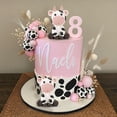thumbnail image 3 of Keeparty Adornos Para Tartas De Vaca Y Bola, 26 Piezas De Arcilla Con Temática De Animales De Granja, Color Rosa Y Blanco, Para Baby Shower, Cumpleaños, Suministros Para Fiestas De Niñas Y Niños, 3 of 5