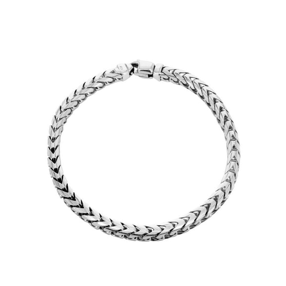 Solid Mens Franco Bracelet 10K/14K White Gold