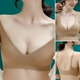 thumbnail image 6 of huanledash Lady Bra Padded Sexy Soft Intimate Solid Color Support Breast Seamless Wire Free V Neck Sports Bra for Daily Wear, 6 of 7