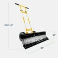 thumbnail image 4 of Best Choice Products 36in Galvanized Blade Hand Snow Pusher w/ 2 Wheels, Adjustable Handle, Blade Angle - Yellow, 4 of 9