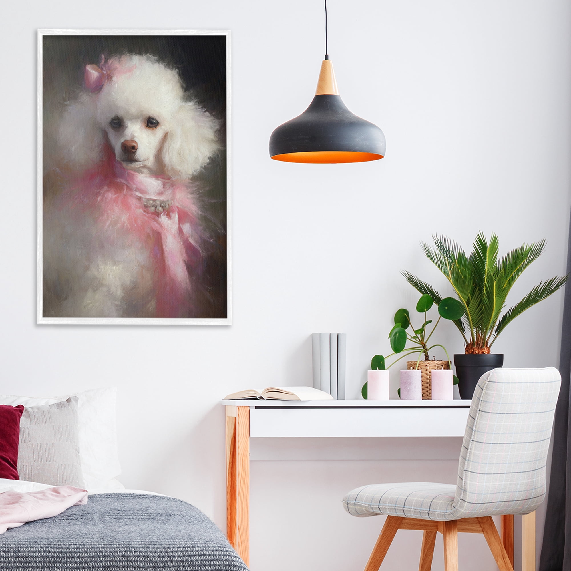 Stupell Industries Just A Girl Who Loves Pink White Framed Giclee Art, design by Tina LeCour