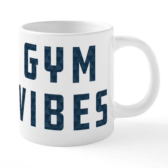 CafePress - Gym Vibes Pattern - 20 Oz White Ceramic Mega Mug