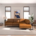 thumbnail image 2 of Harlan Pillow Back Genuine Leather Upholstered Right-Facing Sectional in Tan, 2 of 5