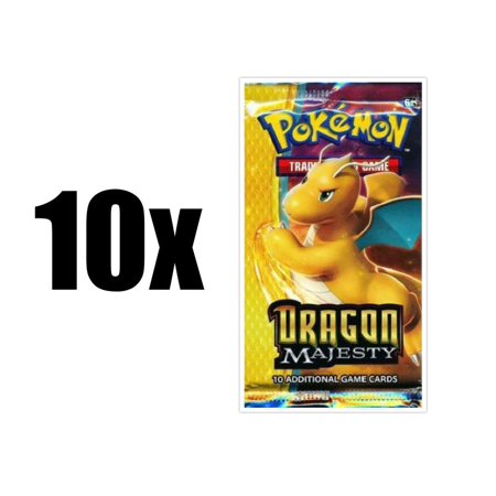 Pokemon TCG - Dragon Majesty Booster Packs - Ten (10) Count Booster Pack Lot. Pokemon Trading Card Game Sun & Moon Dragon