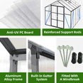 thumbnail image 5 of Newly Design Aluminum Frame greenhouse 8x10 FT Polycarbonate Greenhouse Heavy Duty Walk-in Greenhouses for Garden Backyard in All Season, 5 of 19
