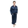 thumbnail image 4 of Leveret Mens Robe Christmas Satin Robe Robe Black Size XXX-Large, 4 of 8
