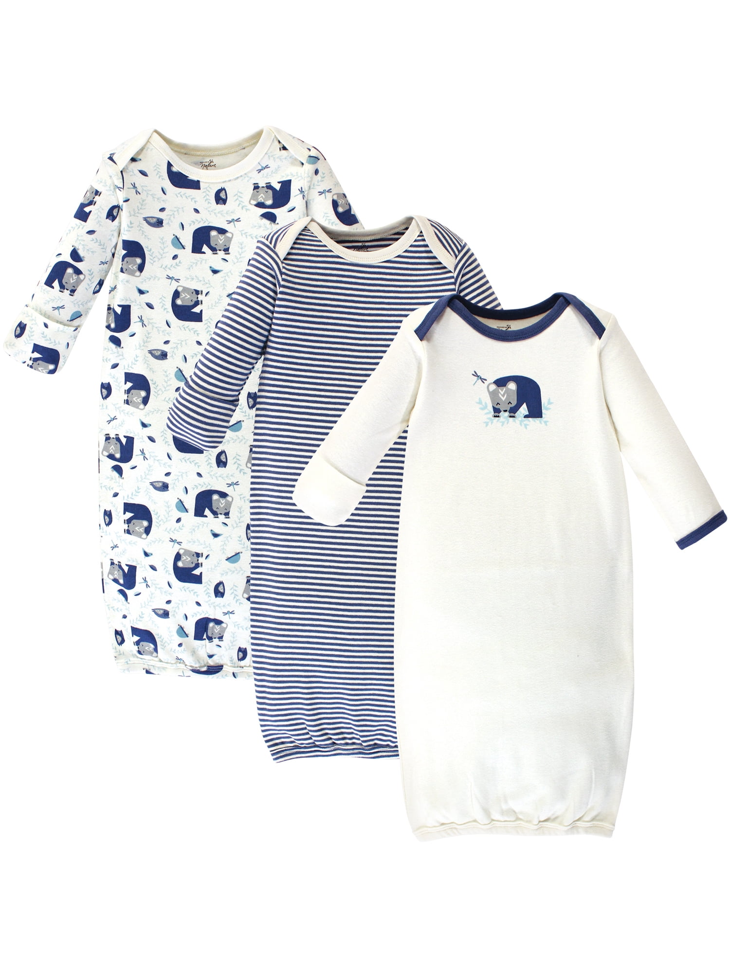 Touched by Nature Touched by Nature Baby Boy Organic Cotton Gowns, 3