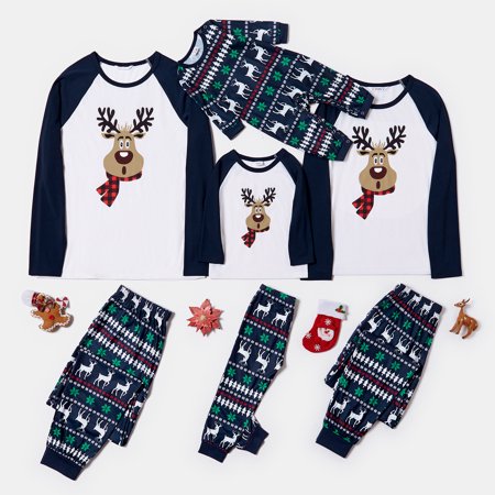 PatPat Christmas Reindeer Print Family Matching Pajamas Sets (Flame ...