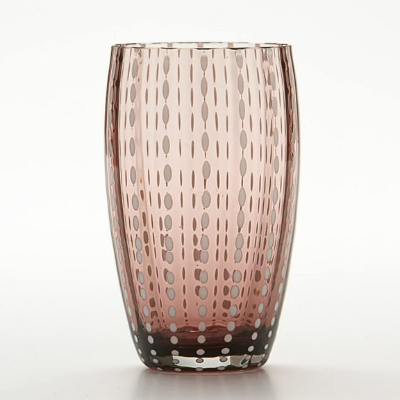 Zafferano Perle Beverage Amethyst Set of 2 16 Fl Ozs, 5.3" Height, Colored Murano Glass