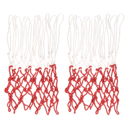 Uxcell 17.7  5.5mm PP Basketball Hoop Rim Net Replacement for Indoor Outdoor  White Red 2 Pack