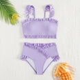 thumbnail image 2 of Coerni Girls Kids Crochet Swimsuit 2 Piece Ruffle Tankini Shorts Bathing Suit Beach Swimwear Girls Quick Dry Summer Bikini Sets, 2 of 8