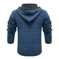 thumbnail image 4 of Fesfesfes Men Sweatshirt Casual Solid Color Knit Zipper Cardigan Sweater Hooded Long Sleeve Shirt Slim Coat, 4 of 6