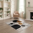 thumbnail image 2 of ODIKA 4'x6' Washable Area Rug Pet Friendly, Non-Shedding Tan Throw with Abstract Shapes Modern Minimalist Design Crisp Edges for Bedroom, Reading Nook, 2 of 7