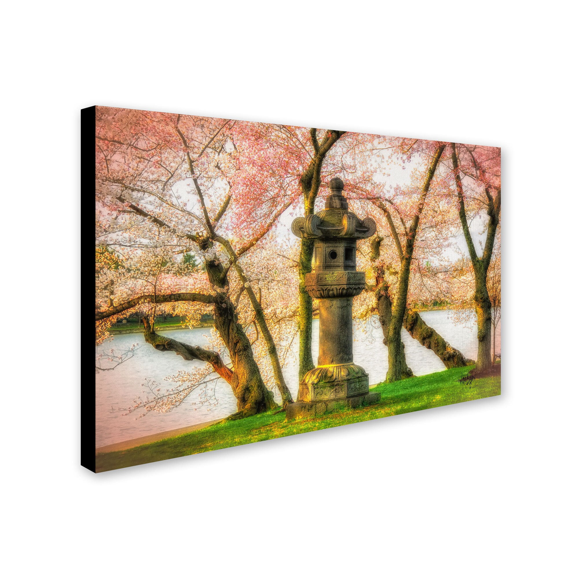 Trademark Fine Art "Japanese Stone Lantern" Canvas Art by Lois Bryan