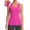Hot Pink, variant on Women Ribbed Seamless Tank Top with Built in Bra, Slim Fit Workout Tops for Yoga Pilates Running Casual Home Wear