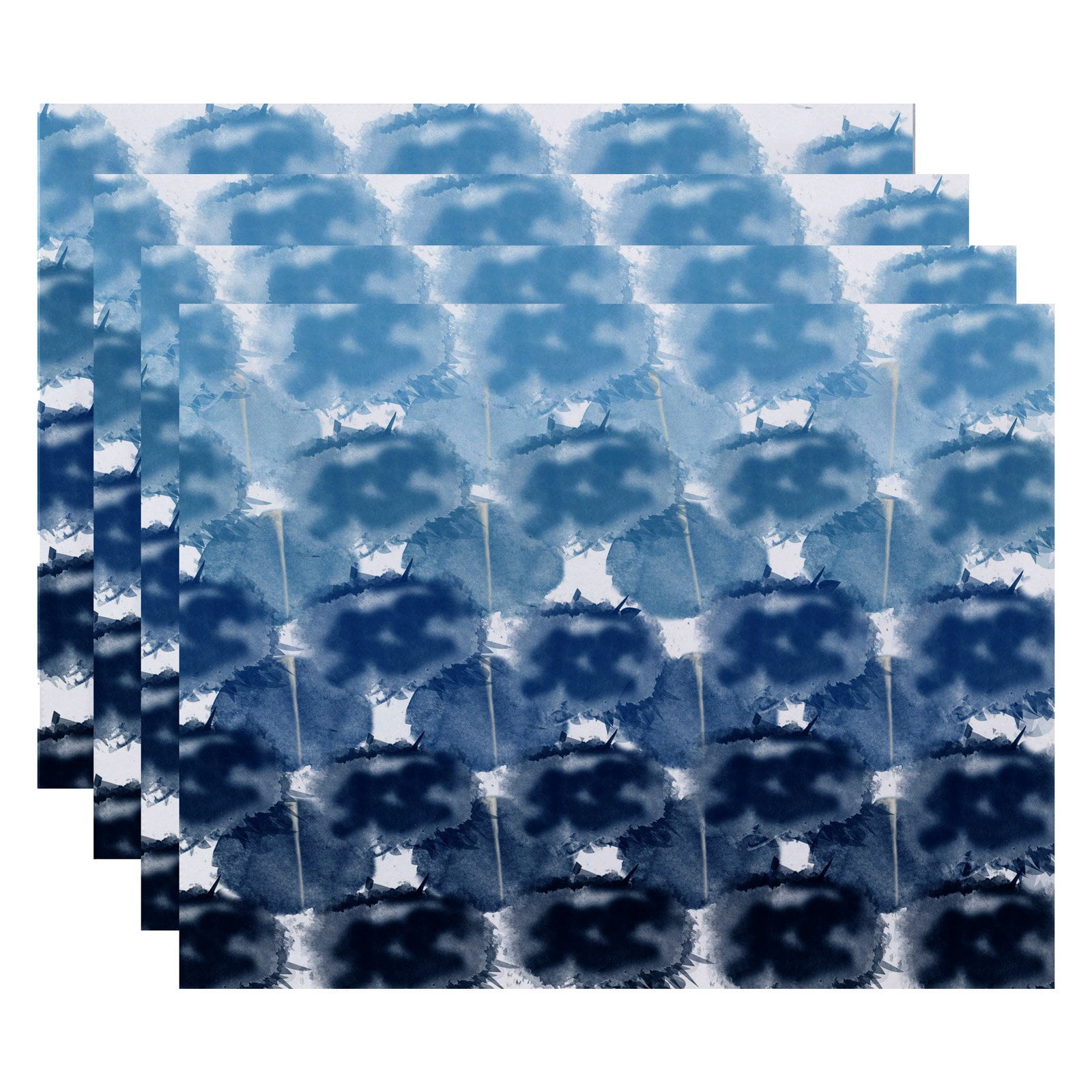 Simply Daisy 18" x 14" Beach Clouds Geometric Print Placemat, Set of 4