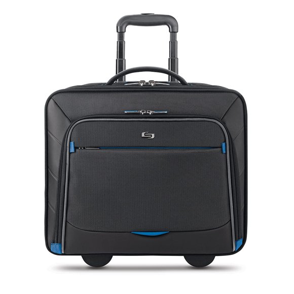 Solo New York Sac pour Ordinateur Portable à Roulettes Actif pour la Nuit. Étui Roulant pour Voyages d'Affaires pour la Nuit pour Femmes et Hommes. Convient aux Ordinateurs Portables jusqu'à 16 Pouces - Noir, 15 Pouces x 16 Pouces x 7 Pouces (TCC902-4/20