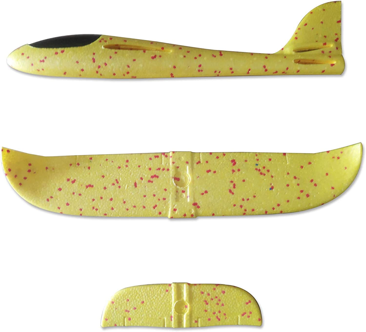 19" Manual Throwing Airplane, Fun, challenging, Outdoor Sports Toy, Model Foam Airplane, Excellent Gift for 3+ Year Childrens, Good for Remove Bad Habit of Mobile [4 Yellow Plane]