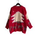 thumbnail image 6 of Womens Ugly Christmas Sweater Novelty Sequined Crew Neck Sweater Handmade Christmas Tree Deer Jacquard Pullover Sweater, 6 of 9