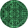 thumbnail image 1 of Ahgly Company Indoor Round Abstract Green Modern Area Rugs, 7' Round, 1 of 4