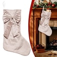 thumbnail image 2 of Clearance Under $3 Pink Velvet Christmas Stocking with Large Bow for Girly Holiday Decor, 2 of 5