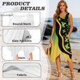 thumbnail image 6 of HELLHERO Jamaican Flag Pattern Summer Sleeveless Dress, Side Pockets Summer Long Beach Dress Asymmetric Round Neck Sleeveless Sundress for Vacation Christmas Party, 6 of 8