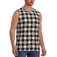thumbnail image 2 of Balery Black Plaid Heart Men's Sleeveless Muscle Shirts Workout Tank Top, Moisture Wicking, Odor Protection-, 2 of 8