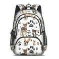 thumbnail image 2 of Chihuahua and Footprints Backpack for School,Cute School Bag,Schoolbag with Adjustable Shoulder Straps & Padded Back,16.9 Inch, 2 of 5