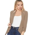thumbnail image 4 of MOA COLLECTION Women 3/4 Sleeve Woven Blazer Open Front Cardigan Jacket Work Office Blazer, 4 of 4