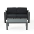 thumbnail image 7 of Doris Outdoor Aluminum Loveseat and Coffee Table Set with Cushions, Grey, Dark Grey, 7 of 7