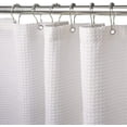 thumbnail image 1 of Waffel-Duschvorhang mit Metallringen, Bad-Duschvorhang, schimmelfester Stoff, robuster Badezimmer-Vorhang für Badewanne, D-Kabine, 1 of 5