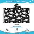 thumbnail image 2 of Dinosaur Silhouette Pattern Hooded Bath Towel，50"x30" for Ages 3 To 12 Kids, Quick Dry Lightweight Soft Microfiber Hood Beach Towel Cover Up for Kids, 2 of 7