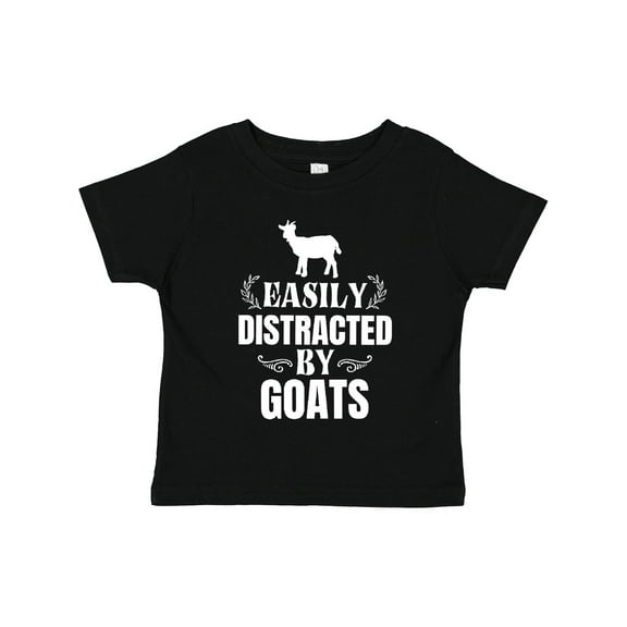 Inktastic Easily Distracted by Goats Boys or Girls Toddler T-Shirt