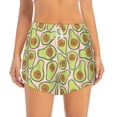 thumbnail image 2 of Gukieu Cute Avocado Print Women's Sports Shorts with Drawstring Elastic Waistband for Running, Yoga, Fitness-Large, 2 of 7