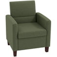 thumbnail image 1 of HOMCOM Fauteuil d'Appoint Moderne en Tissu avec Patins Antidérapants, Vert Foncé, 1 of 10